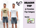 Sims 4 — SimStyle Dragon Top by SimStylee — Created for: The Sims Created for: The Sims 4 Creator Terms of Use T-shirt