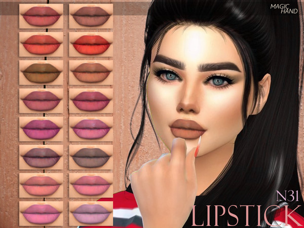 Sims 4 — [MH] Lipstick N31 by MagicHand — --18 available colors-- --Compatible with HQ settings-- --CAS thumbnail--