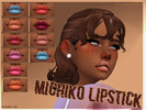 Sims 4 — Michiko Lipstick N22 by peachtreees — Lipstick in 10 Colors, Female Only, BGC