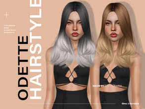 Sims 3 — LeahLillith Odette Hairstyle by Leah_Lillith — Odette Hairstyle All LODs Smooth bones Custom CAS thumbnail