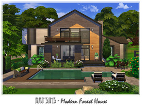 Sims 4 — Modern Forest House by Ray_Sims — This house fully furnished and decorated, without custom content. This house
