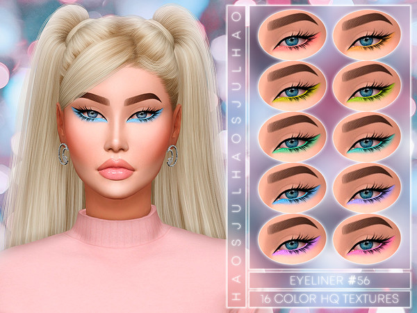 Sims 4 — EYELINER #56 by Jul_Haos — - CATEGORY: EYELINER - SAMPLE: 16 - GENDER - FEMALE - HQ Textures - Base game