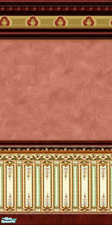Sims 2 —  Coral  Victorian Reproduction by Henwen — Wall to match my Victorian Coral Dining Set.