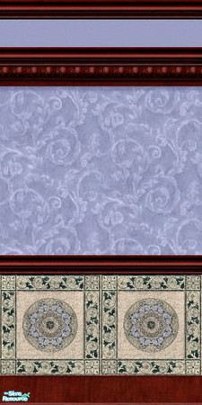 Sims 2 — Blue Parlor Victorian Reproduction by Henwen — Wall to match my Victorian Blue Parlor Set.