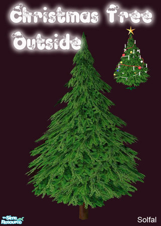 Sims 2 — Christmas Tree Outside by solfal — Decorate your own christmas tree. Download the christmas tree lights and the