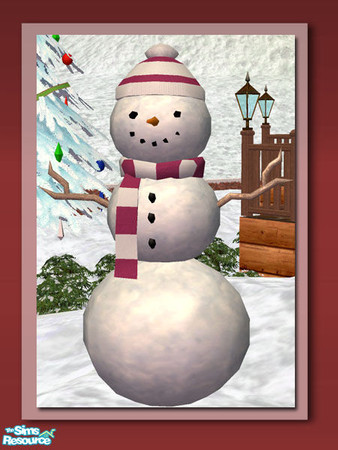Sims 2 — Christmas Snowman - Scarf  Pink by Shakeshaft — A jolly christmas snowman to cheer up your sims gardens this
