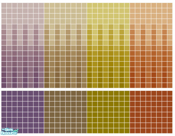 Sims 2 — Margin Tile Set by s00z — Four tiled walls with coordinating floors.