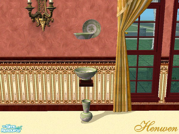 Sims 2 — Decoware Recolor Green  by Henwen — Cashcraft's small Curio objects in green.