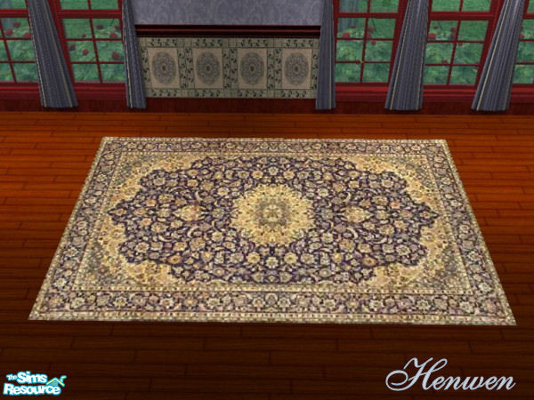 Sims 2 — Victorian Blue Parlor Rug by Henwen — *Needs MESH* Dgandy mesh found at Sims Fashion Barn from her "Ebony
