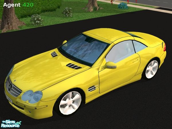 Sims 2 — Yellow \'02 Mercedes Benz SL600 by Agent420 — A Yellow \'02 Mercedes Benz SL600. MESH by Maximum_Spider. (Note: