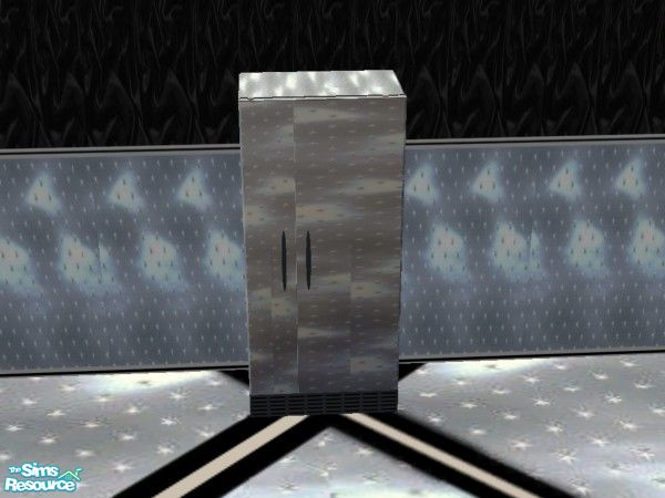 Sims 2 — Steel and black velvet kitchen-Fridge by mona1977 — This is part of my steel and black velvet kitcen set. Hop