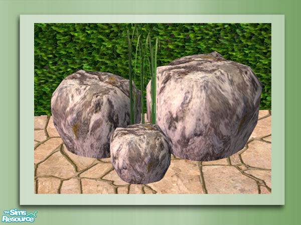 Sims 2 — Garden Rockery - Garden Rocks by Shakeshaft — Part of the Garden Rockery Set, build a colourful rockery for your