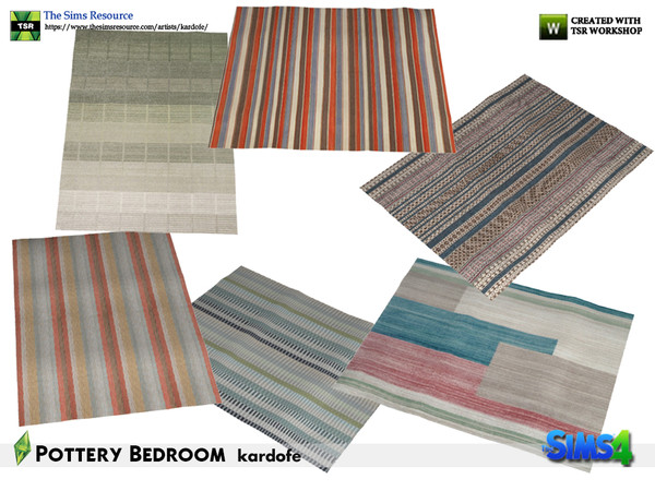 Sims 4 — kardofe_Pottery Bedroom_Rug by kardofe — Wool carpet, soft and comfortable, in six different options 