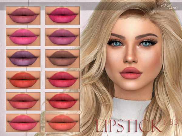 Sims 4 — [MH] Lipstick N33 by MagicHand — --16 available colors-- --Compatible with HQ settings-- --CAS thumbnail--