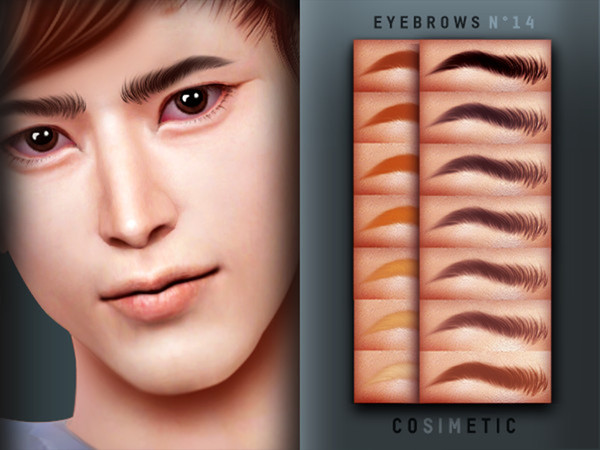 Sims 4 — Eyebrows N14 by cosimetic — - This eyebrow can use on all genders and from teen to elder. - Contains [ 15 ]