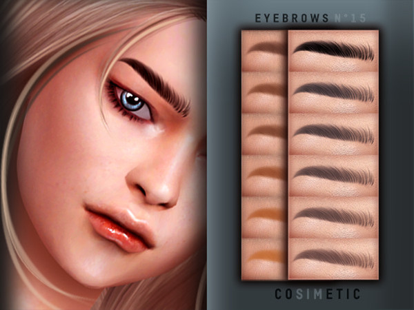 Sims 4 — Eyebrows N15 by cosimetic — - This eyebrow can use on all genders and from teen to elder. - Contains [ 15 ]