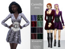 Sims 4 — Carmilla Dress. by Sandrini_Feierabend — Cute vampy or witchy dress with corset belt. This dress is named after