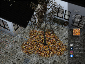 Sims 4 — Fallen Leaves Terrain  by Caroll912 — A single recolour, detailed and colourful autumn leaves terrain paint .