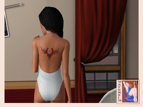 Sims 3 — ws Tribalrose Tattoo by watersim44 — Self created Tattoo for your Sims a nice black and red Tribal-Rose-Tattoo