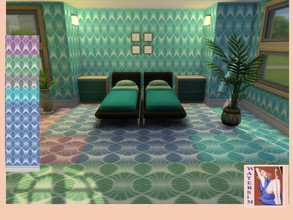 Sims 4 — ws Retro Sunflower Wall by watersim44 — More selfcreated Retro Sunflower Wall Comes in 5 Colors (2x blue, green,