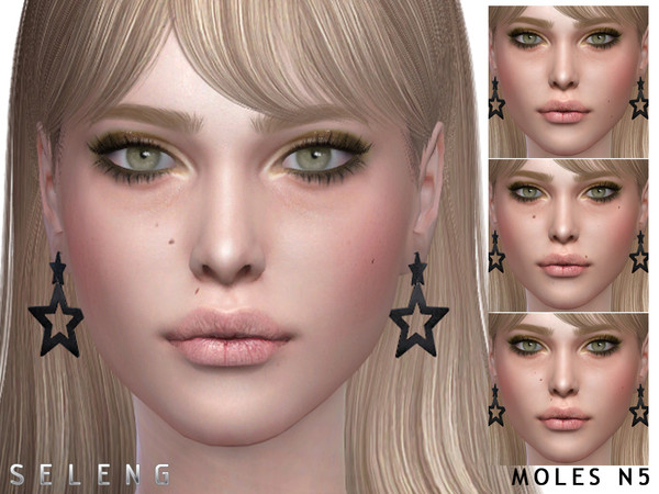 Sims 4 — Moles N5 by Seleng — Female l Male Child to Elder 5 swatches Skin Detail Section Custom Thumbnail HQ compatible