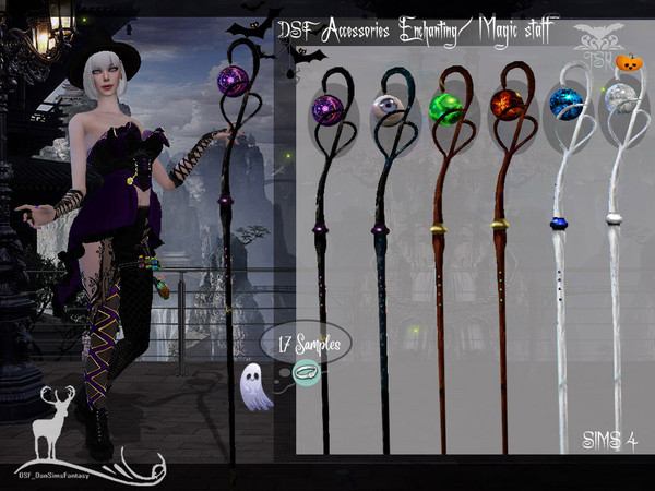 Sims 4 — DSF Accessories Enchanting Magic staff by DanSimsFantasy — This Staff can be combined with the enchanted outfit.