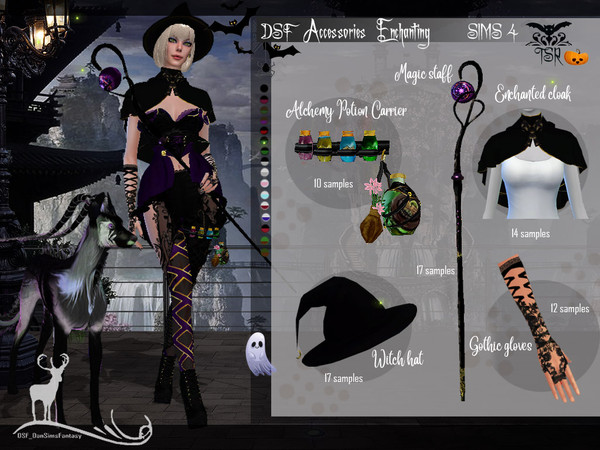 Sims 4 — DSF  Accessories Enchanting by DanSimsFantasy — Feel the magic with this accessory set that contains: A Staff, a