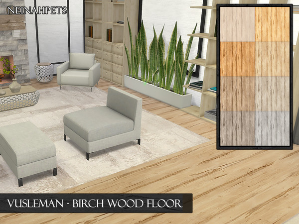 Sims 4 — Vusleman - Birch Wood Flooring by neinahpets — A modern birch seamless flooring. 8 Colors