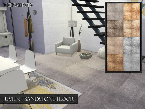 Sims 4 — Juvien - Sandstone Tile Flooring by neinahpets — Highly textured sand stone flooring in tiles. 8 Colors