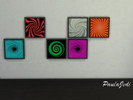 Sims 4 — Swirl Art Collection by paulajedi — Small, swirl art in a black frame. Base game compatible. 