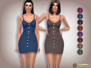 Sims 4 — Corset Design Button Front Dress by Harmonia — Mesh By Harmonia 10 color Please do not use my textures. Please