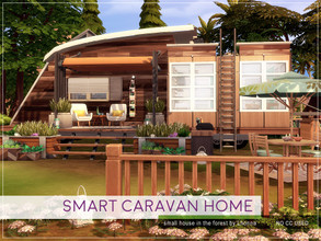Sims 4 — Smart Caravan Home by Lhonna — Small, mobile house in the forest (77tiles, Tier 3). The lot is furnished,