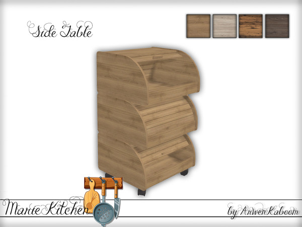 Sims 4 — Marie Kitchen - Side Table by ArwenKaboom — Base game side table in 4 recolors. 