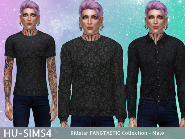 Sims 4 — Killstar FANGTASTIC Collection - Male by hu-sims4 — Killstar FANGTASTIC Collection - Male Nocturnal Shirt