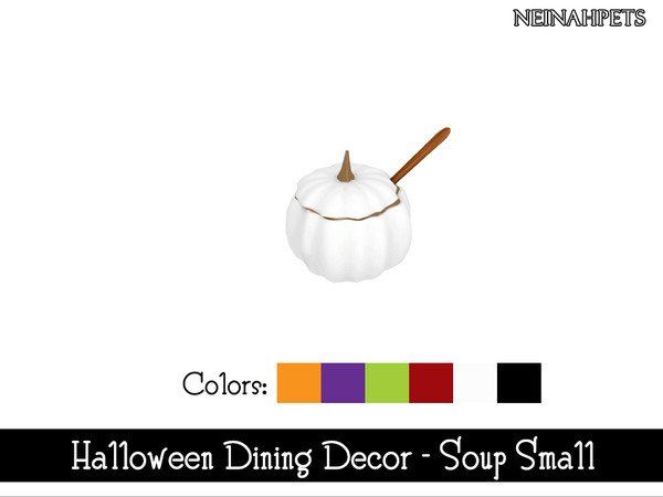 Sims 4 — Halloween Dining Decor - Soup Small {Mesh Required} by neinahpets — A small pumpkin soup bowl. 6 Colors