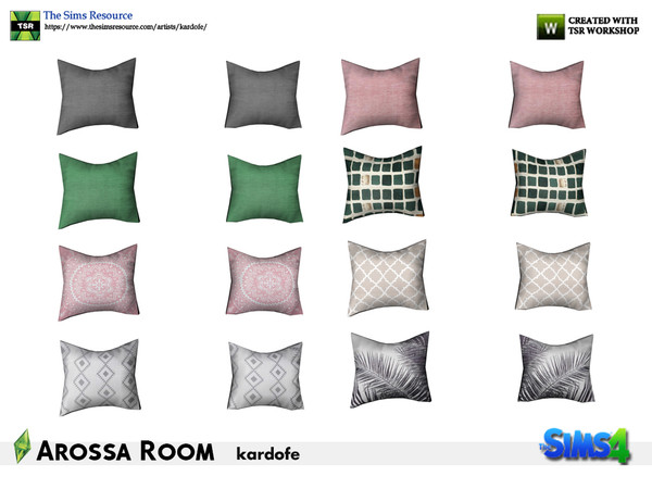 Sims 4 — kardofe_Arossa Room_Cushions by kardofe — Set of two cushions, to be placed on the sofa, without any tricks, in