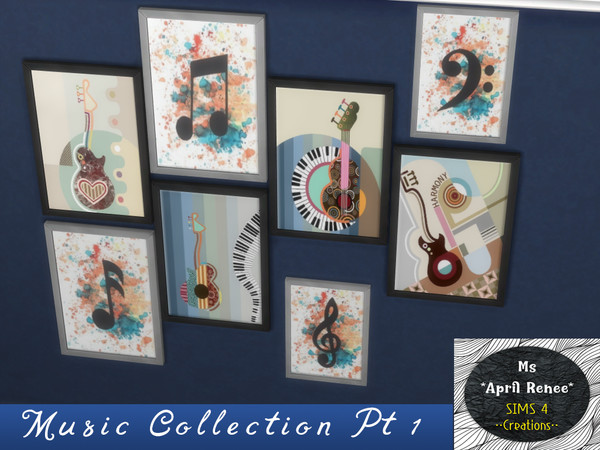 Sims 4 — Music Collection Part 1 by msaprilrenee — A quirky set of musical prints. By MsAprilRenee