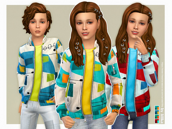 Sims 4 — Maxime Jacket for Kids [NEEDS CATS & DOGS] by lillka — Maxime Jacket for Girls and Boys 4 swatches Custom