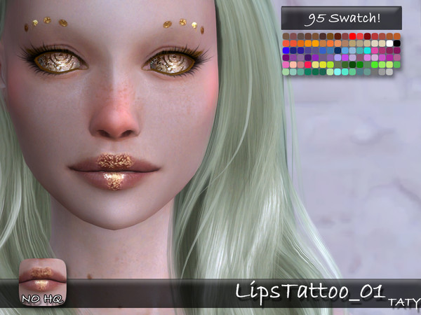 Sims 4 — [Ts4]Taty_LipsTattoo_01 by tatygagg — - Female, Male - Human, Alien - Teen to Elder - Hq Compatible - Skin