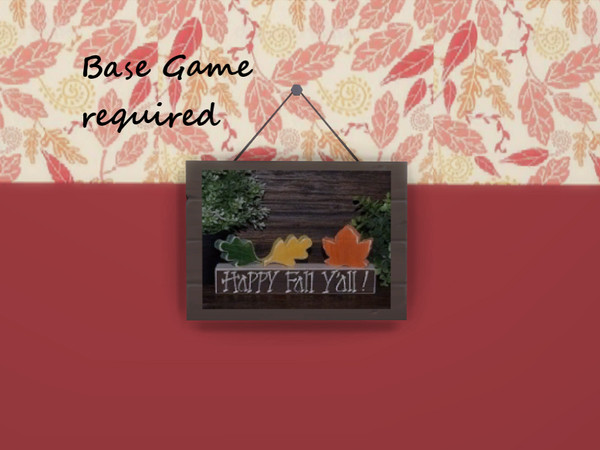 Sims 4 — Waiting for Autumn Fall Art by seimar8 — Autumn print with fall leaves. Part of my Waiting for Autumn Set. Base