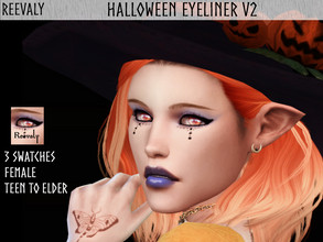 Sims 4 — Halloween Collabration with PlayersWonderland V2 by Reevaly — 3 Swatches. Teen to Elder. For Female. Base Game