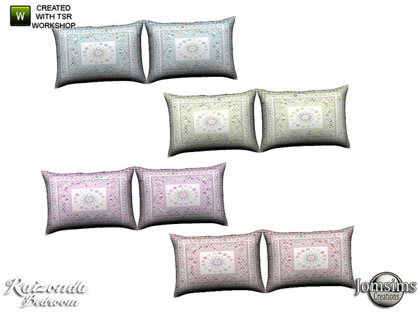 Sims 4 — Raizonda bedroom decorative cushions for bed by jomsims — Raizonda bedroom decorative cushions for bed
