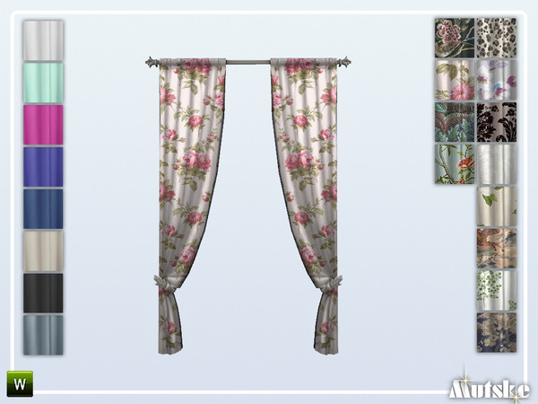 Sims 4 — Woodville Curtain Some Like It Plain Tall 2x1 by Mutske — This curtain is part of the Woodville Constructionset.