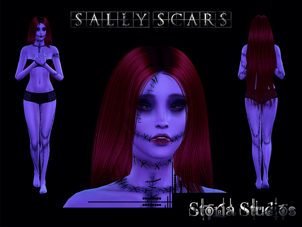 Sims 4 — Sally Scars by Storia_Studios — Sally Scars inspired by Sally Character from The Nightmare Before Christmas Skin