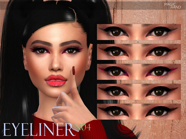 Sims 4 — [MH] Eyeliner N04 by MagicHand — --5 Swatches-- --Compatible with HQ settings-- --CAS thumbnail-- Enjoy!