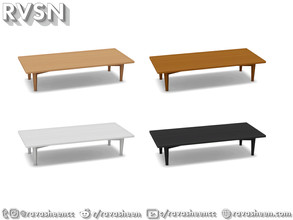 Sims 4 — Tables Have Turned - Larger Coffee Table by RAVASHEEN — Retro lives modern in this wooden coffee table. With
