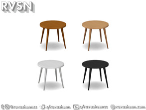 Sims 4 — Tables Have Turned - Round End Table  by RAVASHEEN — Retro lives modern in this wooden side table. With round