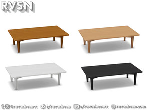 Sims 4 — Tables Have Turned - Smaller Coffee Table by RAVASHEEN — Retro lives modern in this wooden coffee table. With