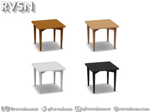 Sims 4 — Tables Have Turned - Square End Table  by RAVASHEEN — Retro lives modern in this wooden side table. With