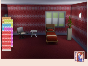 Sims 4 — ws Retro Mix Wall by watersim44 — Selfmade created Retro Vintage Wall print. In 5 Colors Comes in 3 wall-hights